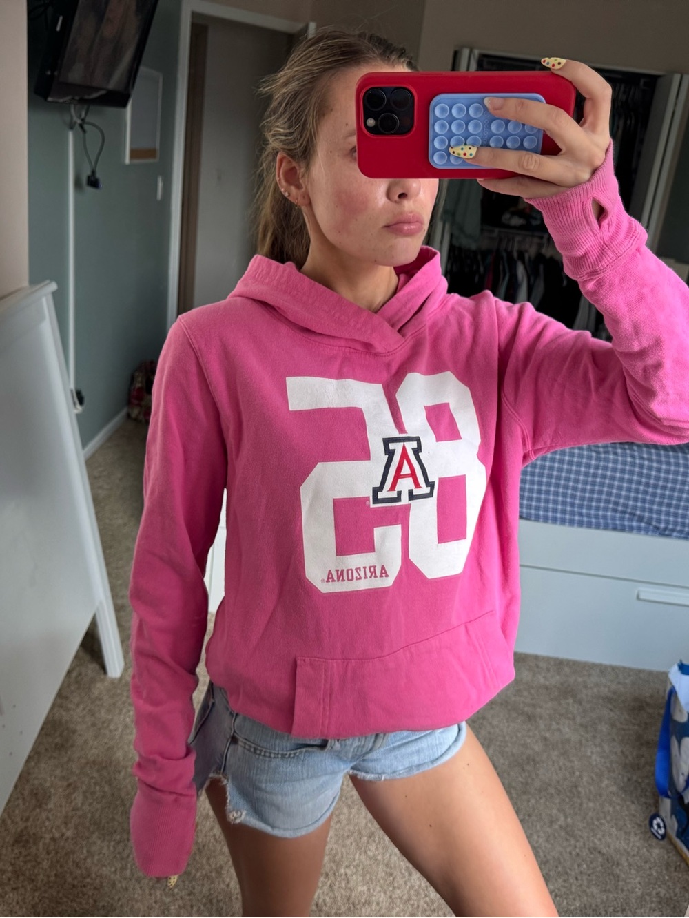 Y2K Jansport Pink University of Arizona 28 Hooded Sweatshirt